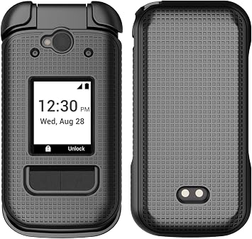 Nakedcellphone Grid Series for Sonim XP3plus 5G Flip Phone Case - Black