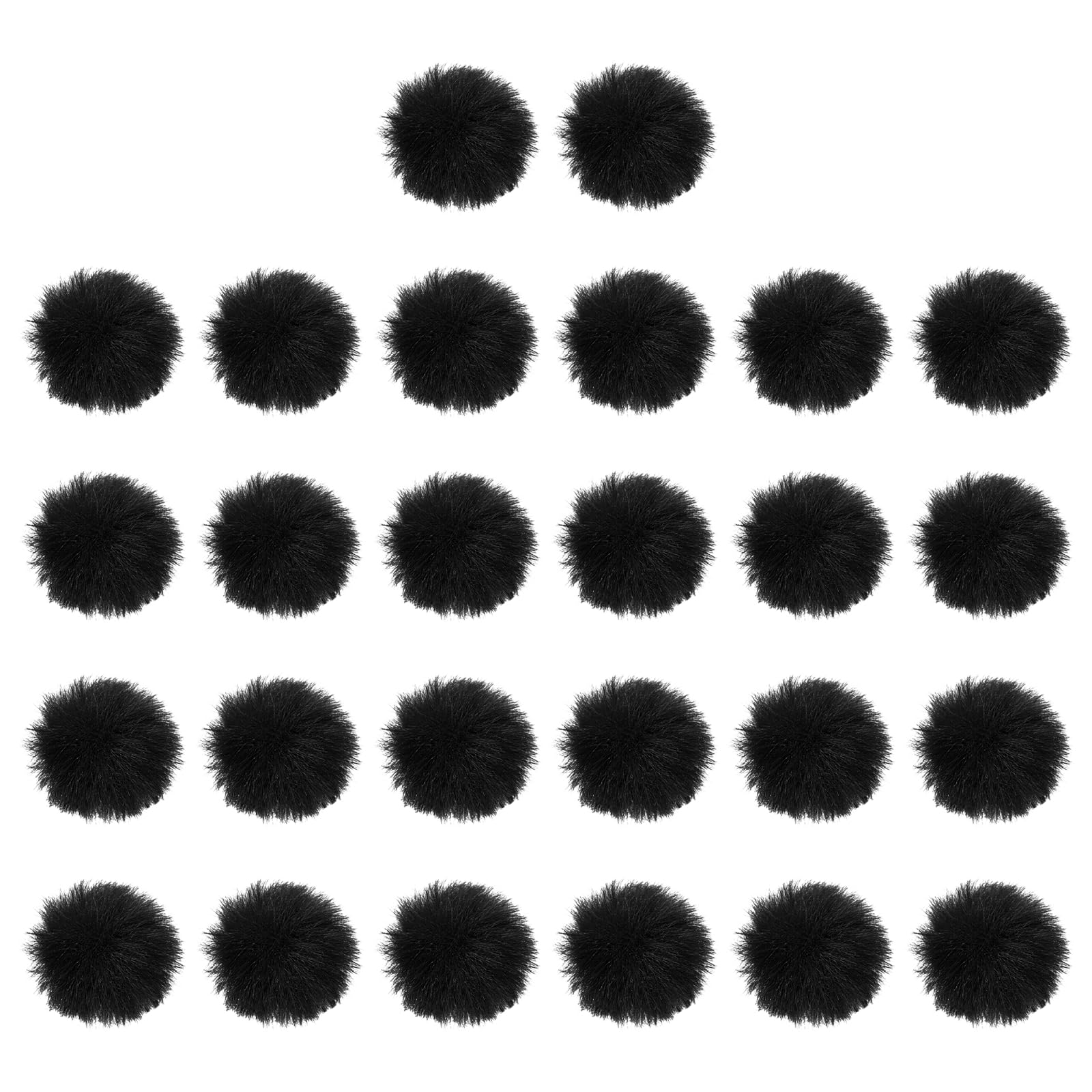 PATIKIL 1.2 Inch Faux Fur Pom Poms for Hats, 26 Pcs Soft Faux Rabbit Fur Large Fluffy Pompom Balls with Elastic Loop for DIY Crafts Keychains Removable Knitting Accessories, Black โ image 1