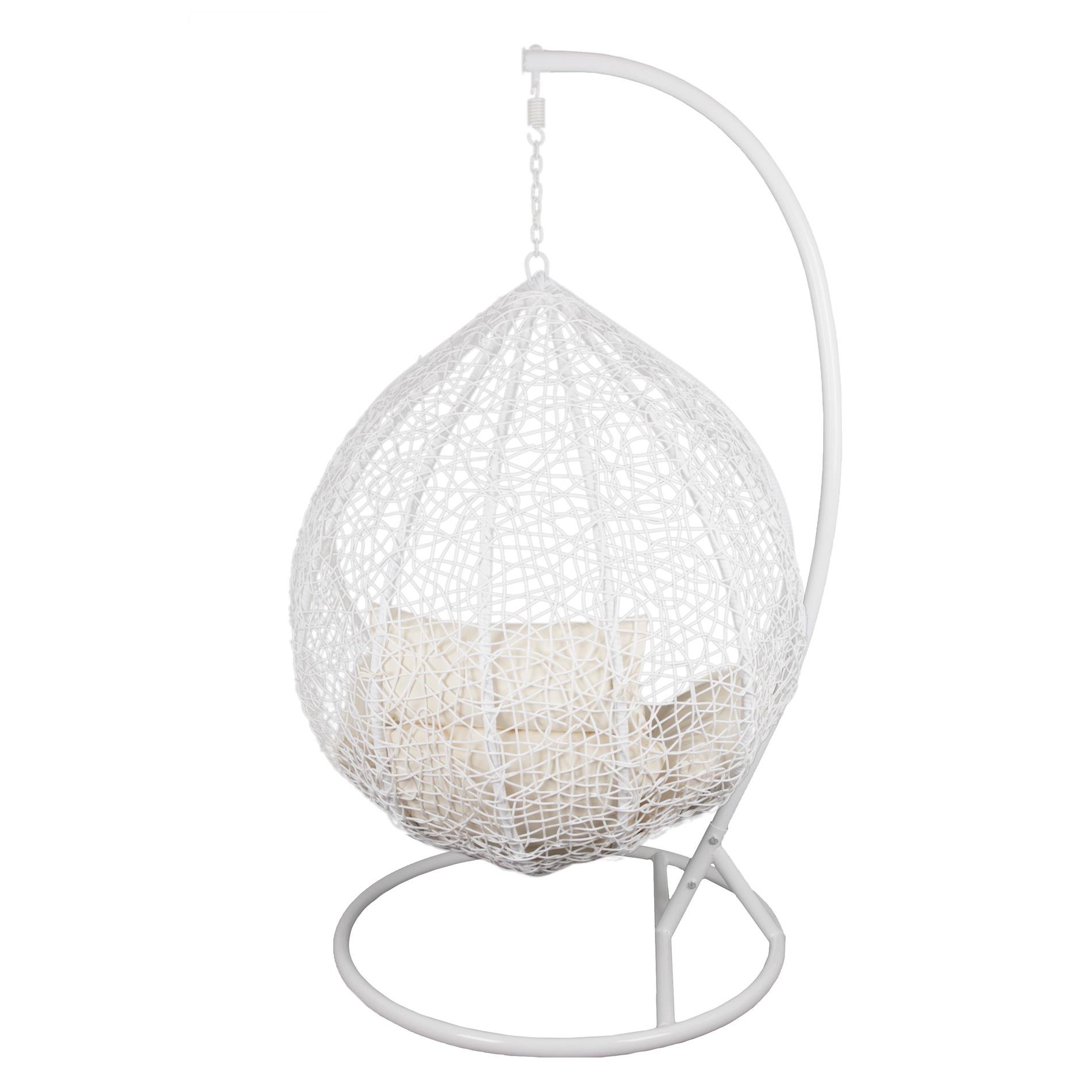 ESTEXO Hängesessel mit Gestell Hängesitz Hängesessel Rattan Hängeschaukel Weiß