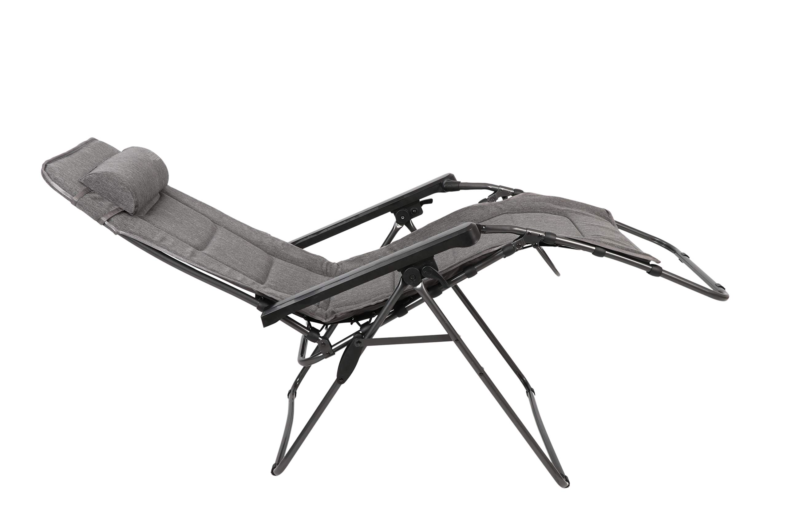 Westfield ® Relaxliege Basic anthrazit gepolstert bis 120 kg belastbar | bis 120 kg belastbar, wetterfest, Liegestuhl, Campingliege, Campingstuhl