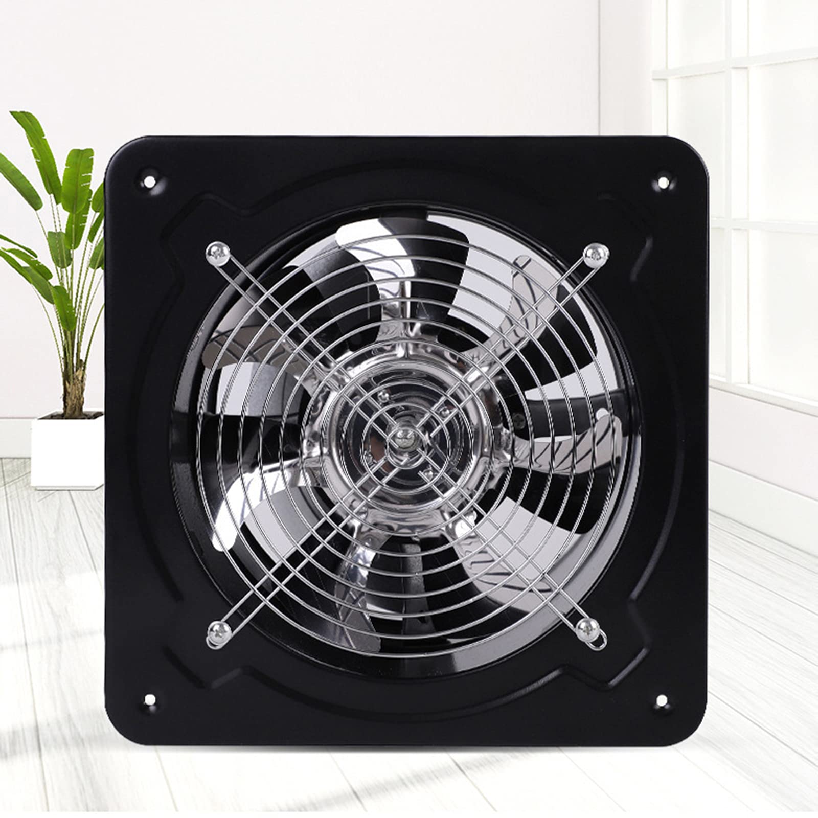 Ventilador extractor de aire de 80 W, ventilador axial de 1250 ㎡/h, ventilador de cocina, ventilador de metal, montaje en pared, para casa, garaje, baño, ventilación industrial