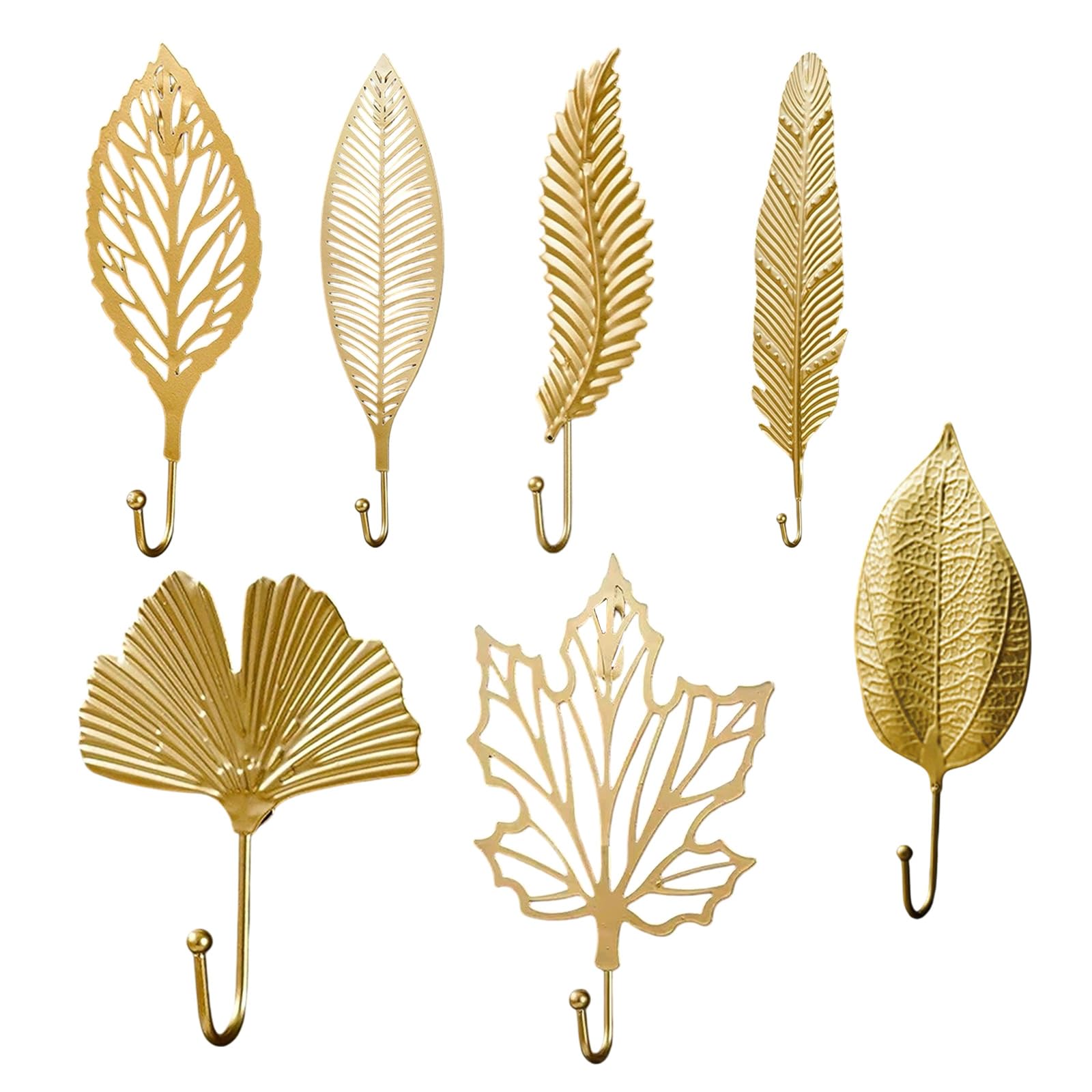 Ekoama Elegant Nordic Iron Leaves Wall Mounted Hook For Keys And Coat Hanging Holder Single Prong Hat Hanger