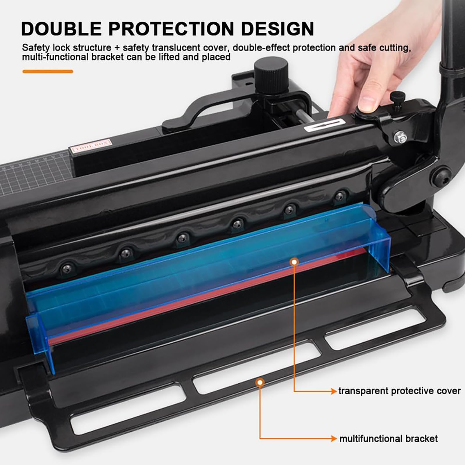 A4-Papierschneider, robuster Schneidemaschine mit automatischem Sicherheitsschutz und verstellbarem Positionierungslineal