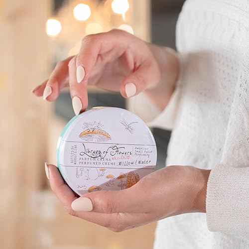 Miniatura 5 de Library of Flowers Willow & Water Parfum Creme, 2.5 oz. - Cut Greens, Flowering Lotus & Watercress - Fragancia para mujer, perfume para mujeres,