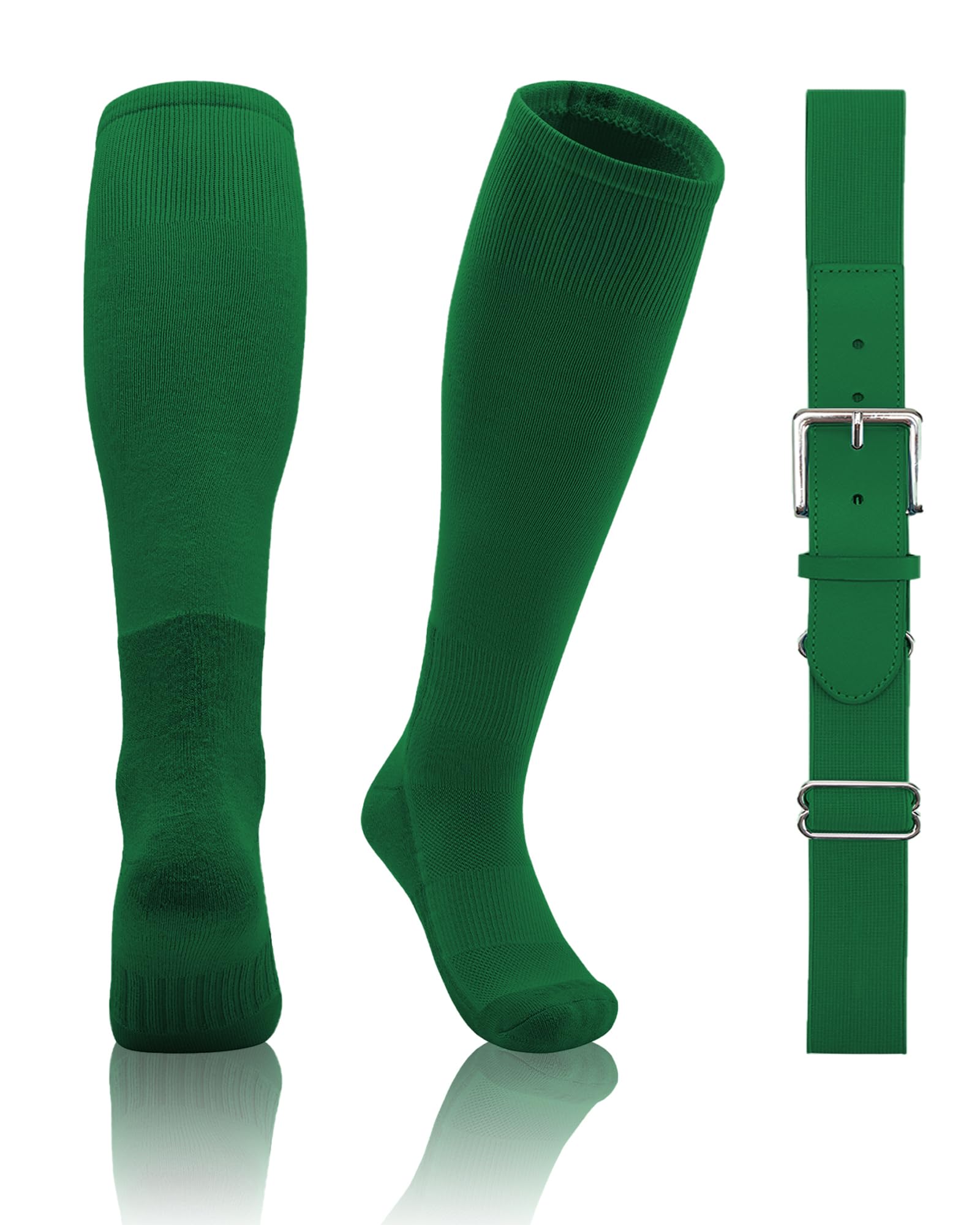 QBK 2T/3T/4T/5T Toddler Baseball Socks and Belt, 1 Pair of Socks &amp; 1 Belt