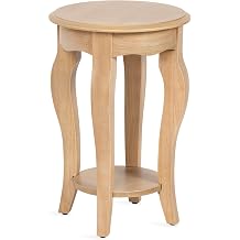 Kate and Laurel Sutherlin Vintage Tiered Round Side Table, 16 x 16 x 25, Light Natural, Traditional Two-Tier Circle Living Room End Table with Storage for Use as Bedroom Nightstand Option