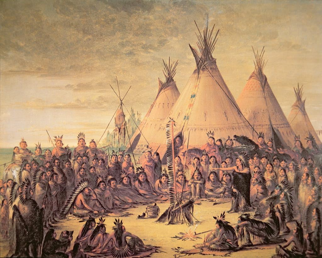 Posters et art pour décoration chambre Tableau Conseil indien sioux George Catlin 60x90 - 5
