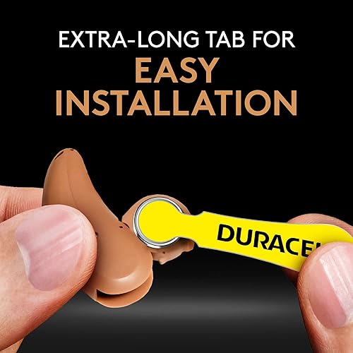 Miniatura 5 de Duracell Hearing Aid Batteries Yellow Size 10, 16 Count Pack, 10A Size Hearing Aid Battery with Long-Lasting Power, Extra-Long EasyTab Install for