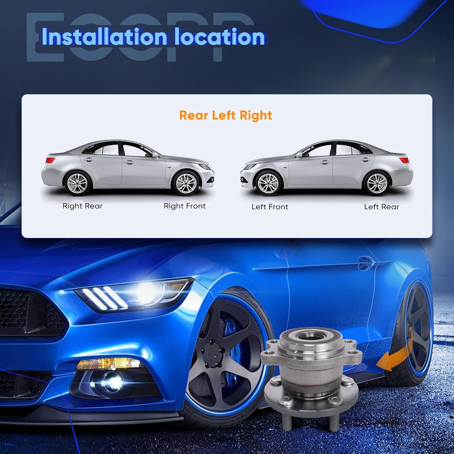 ECCPP 2 PCS New Rear Wheel Hub Bearing Assembly fit For Subaru Outback 2005 2006 2007 2008 2009 For Subaru Legacy 2005 2006 2007 2008 2009 5 Lugs W/ABS AWD 512293 X 2