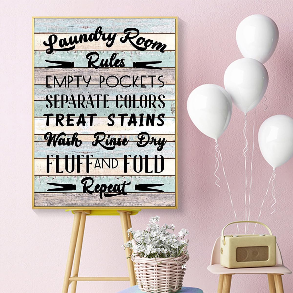 UPABLUNSO 5D Diamond Art Laundry Room Rules Diamond Painting Kits for Adults DIY Paint by Number for Home Recreation and Wall Decoration 12x16 Inch