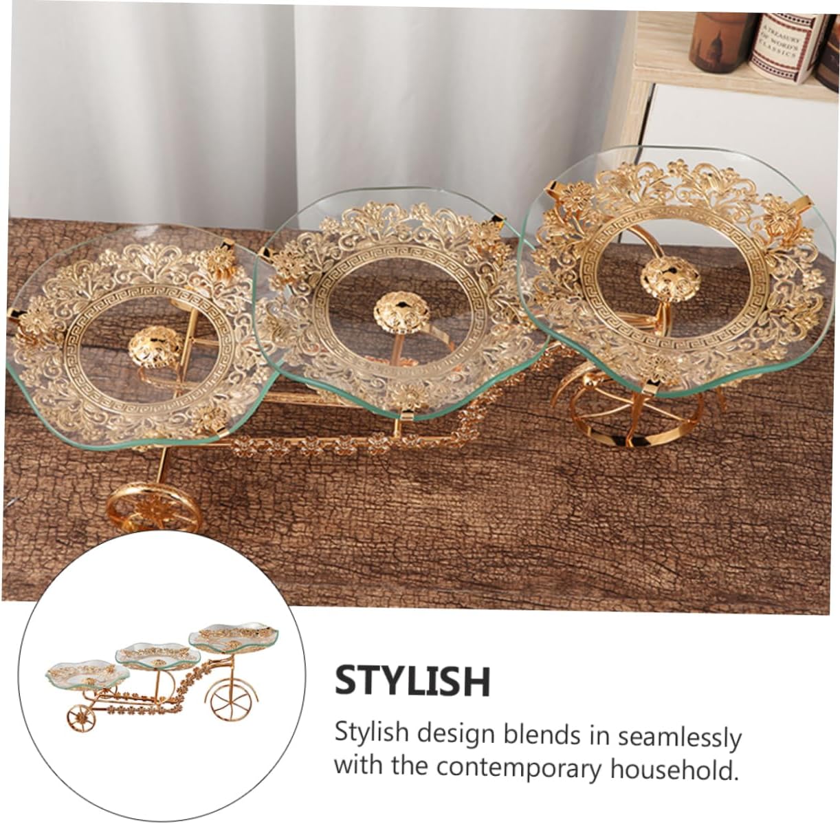 1piece Glass Plate Fruit Dessert Snack Holder Elegant Fruit Storage Rack for and Snacks Stylish European Design for Home Entertaining and Kitchen Use