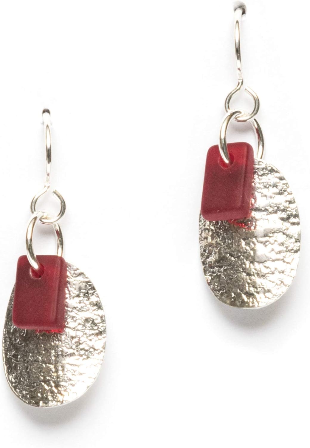 Sea Glass Tiddlywink Earrings - Sterling Drop Earrings by EcoSeaCo, using recycled and sustainable material. Handmade in the USA