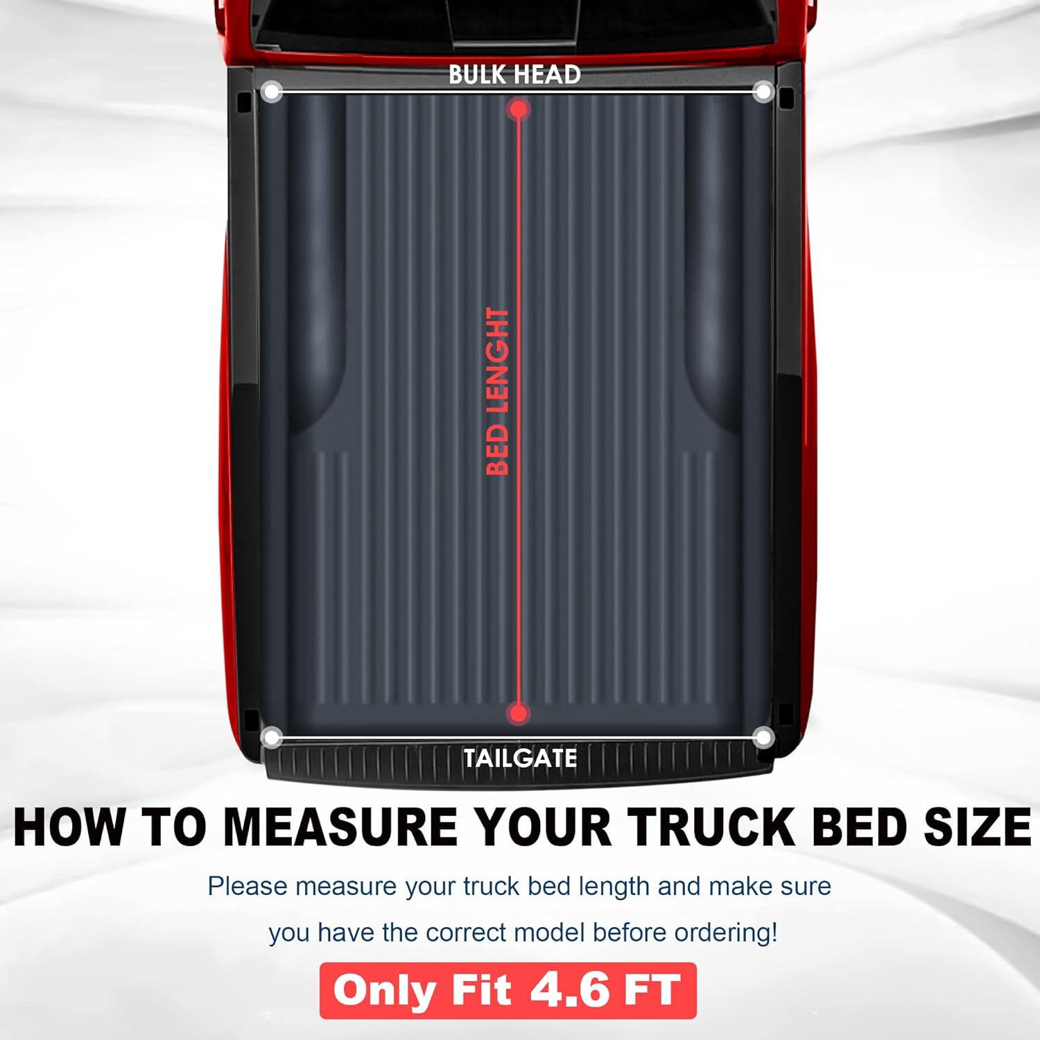 MOSTPLUS Tri-Fold Soft Truck Bed Tonneau Cover On Top Compatible with 2022 2023 2024 2025 Ford Maverick Bed 3 Fold Fleetside (4.5 FT Feet Bed-54.4 inch