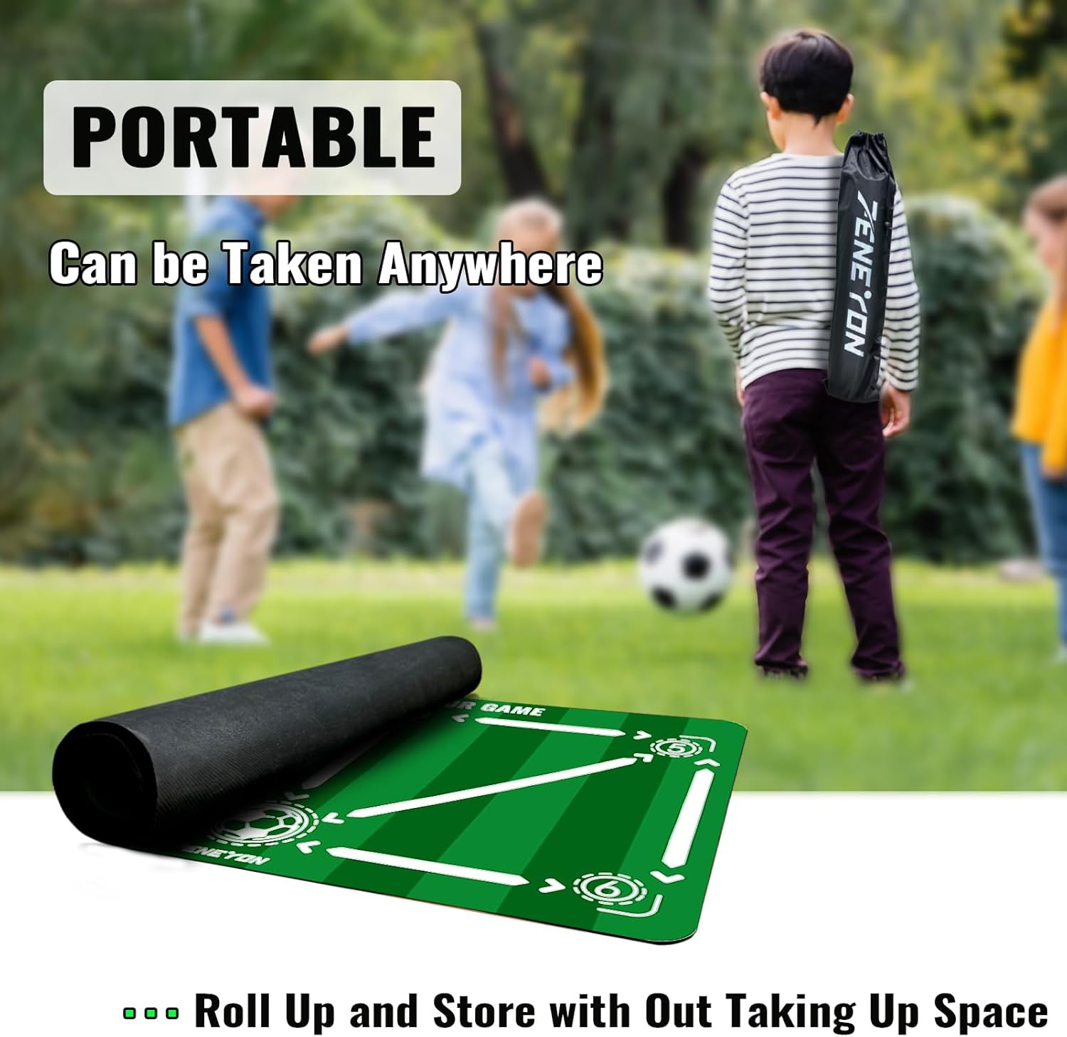 Soccer Training Equipment,Soccer Training Mat Improve Strength,Agility and Coordination,Anti-Slip Silent Absorption Soccer Footwork Training Mat,Soccer Trainer for Indoor/Outdoor Drills