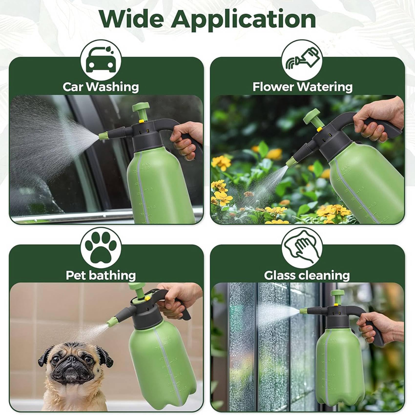 2X Handpumpensprüher 1/2 Gallone, Gartenpumpensprühflasche für Pflanzen, Drucksprühflasche für Rasen und Garten