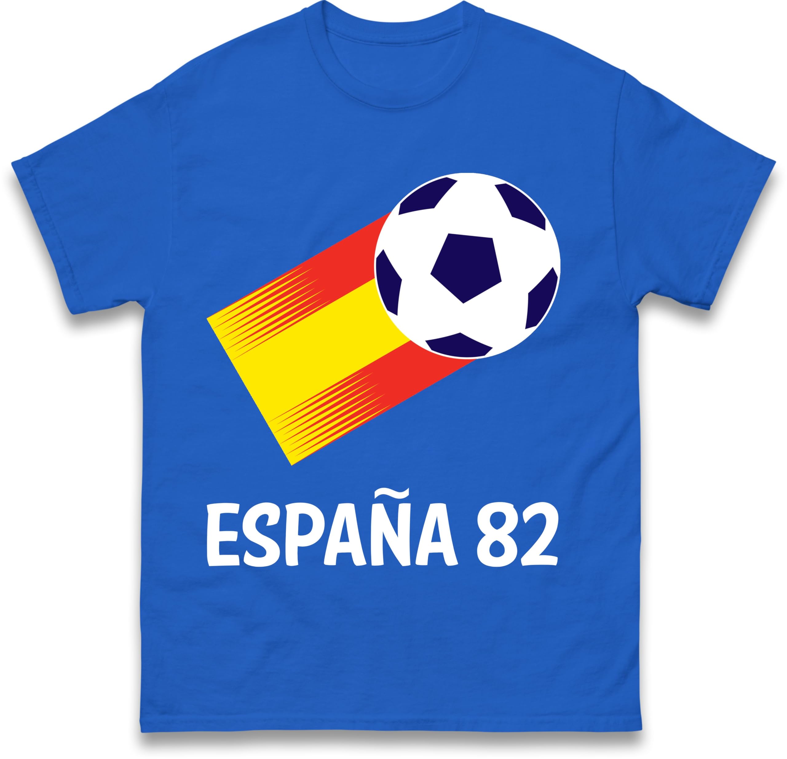 Spain 82 Naranjito T Shirt, Espana 82,Retro World Cup Shirt Royal Blue