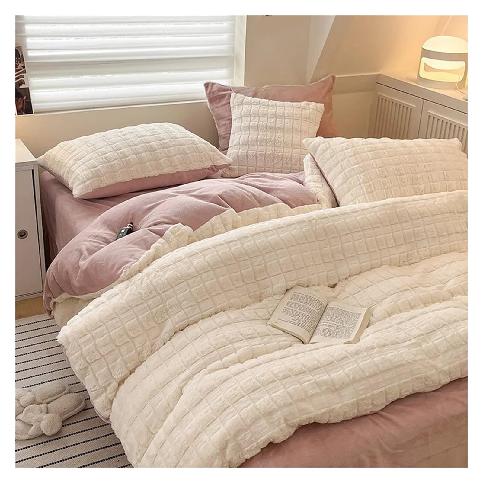 Funda de almohada y edredón Queen Viskee de felpa contra el frío invernal