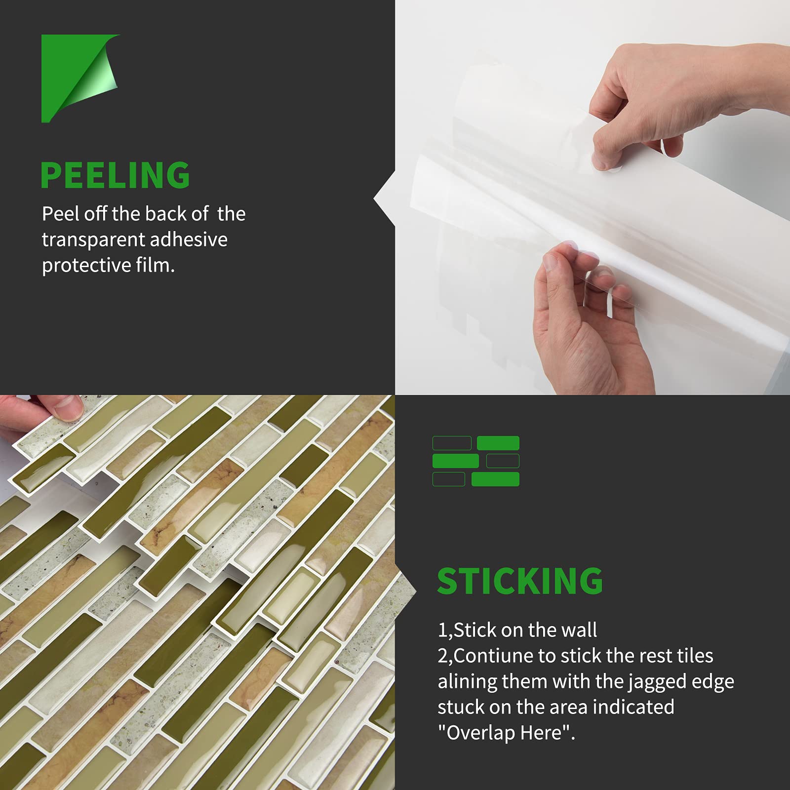 Snapklik.com : LONGKING 10-Sheet Self-Adhesive Peel And Stick ...