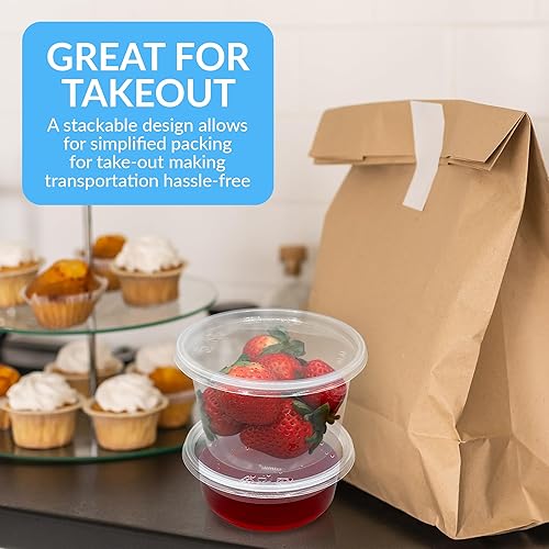 Miniatura 5 de Reli. Contenedores de delicatessen con tapas (100 juegos en total) | Paquete variado – 8 onzas (50 piezas), 16 onzas (50 piezas) con tapas |