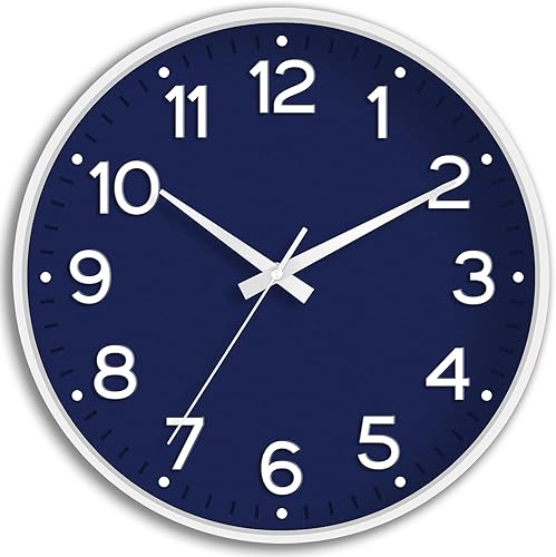 Miniatura 14 de Reloj de pared verde, silencioso, funciona con pilas, 8 pulgadas, moderno, analógico, sin tictac, decorativo, para cocina, oficina, baño, dormitorio