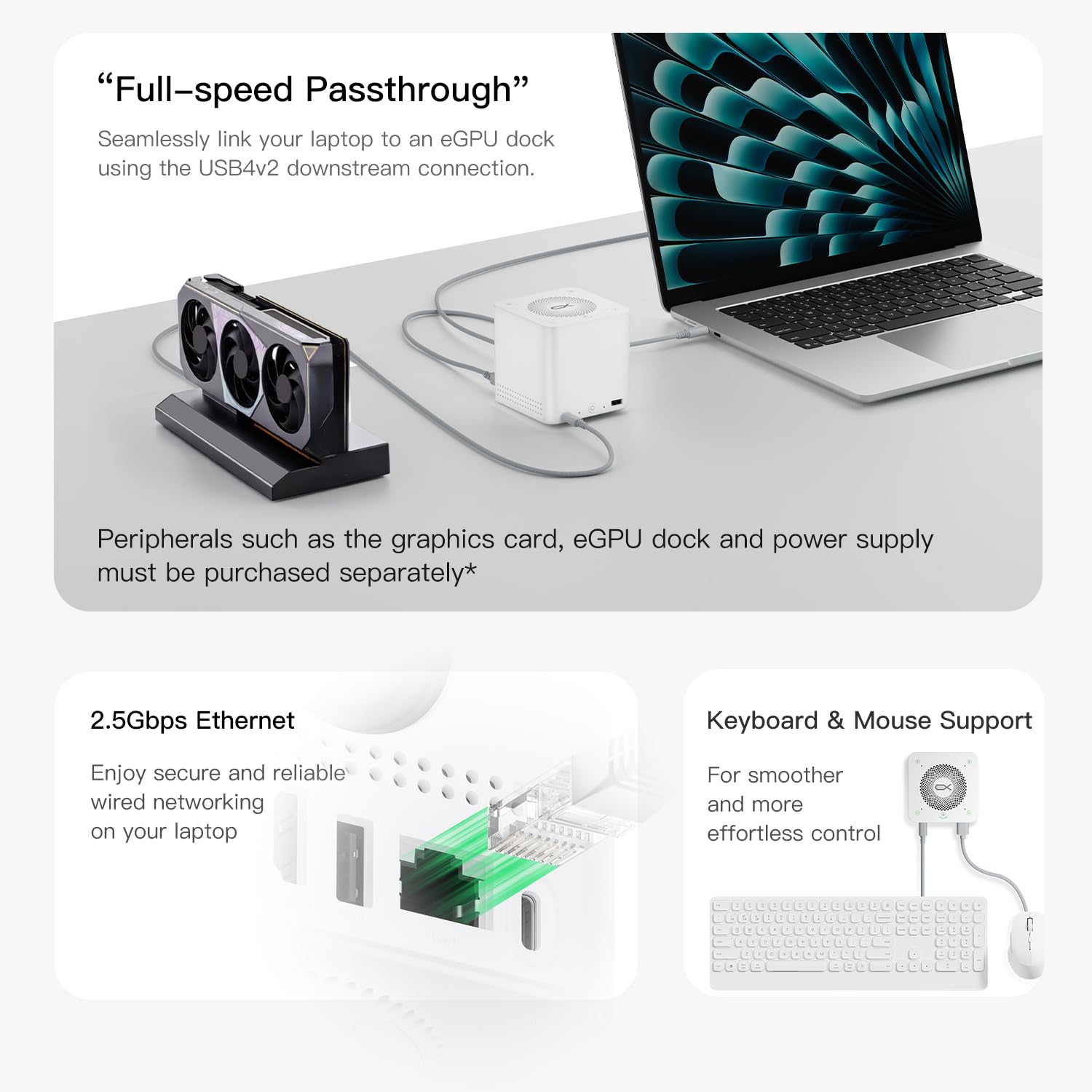 Mate Pro - Dock USB 4 da 80 Gbps con alloggiamento SSD da 32 TB, ricarica PD da 96 W, LAN 2,5 G, HDMI 4K, altoparlante e microfono integrati, hub desktop tutto in uno, per MacBook e laptop