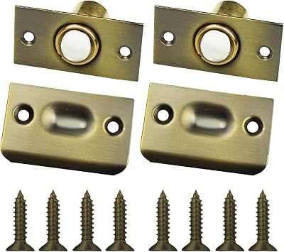 2PCS Adjustable Ball Catch Hardware, Stainless Steel Closet Door Ball Catch, Silver Door Ball Catch for Kitchen, Cabinet, Closet