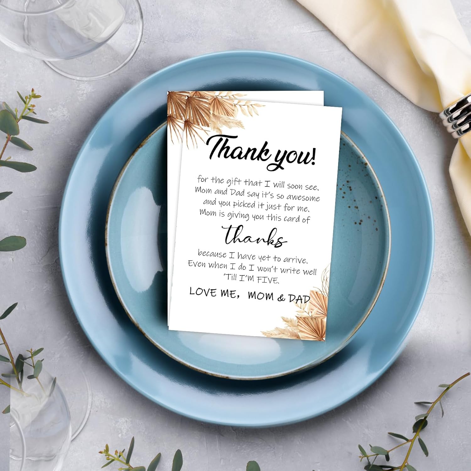 Chuangdi 50 Sets Baby Shower Thank You Cards with Envelopes and Sticker 50 Baby Shower Appreciation Greeting Cards Gratitude Gift for Guest(Boho) - Image 6