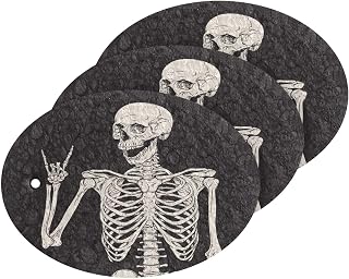 Coikll Rock Cool Gesture Skull Kitchen Sponges Cleaning Odor Free Non Scratch Dish Sponge for Cleaning Dishes Bathroom - 3 PCS