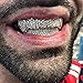 AISGRIL Hip Hop Grillz Teeth 18K Gold Plated Teeth Grillz Grills Inlaid With Shiny Zircon Street Grills Unisex for Halloween Christmas