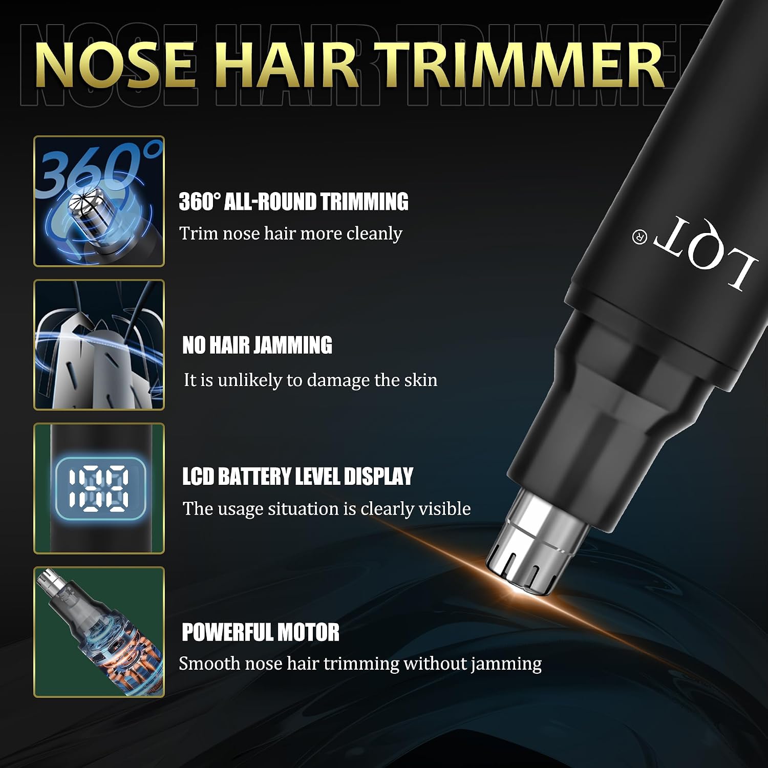 Hair Clippers for Men with LED Display, 4-Piece Cordless Grooming Kit with Hair Clipper, Beard Trimmer, Foil Shaver & Nose Trimmer, Complete Set for Home Barber