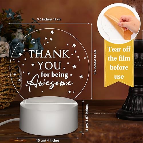 Miniatura 2 de Sumind 10 piezas de regalos de agradecimiento a granel para empleados compañeros de trabajo, lámpara de luz nocturna LED de acrílico de Navidad,