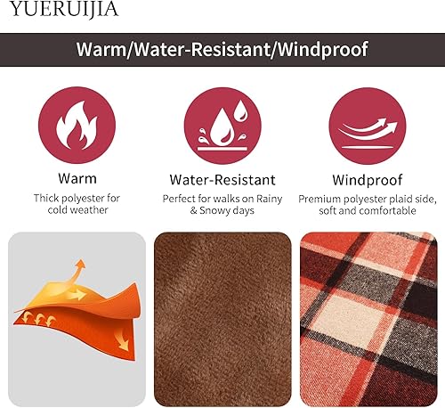 Miniatura 4 de Abrigo de invierno para perro, chaqueta para perro, chaqueta de franela impermeable, resistente al viento, ropa cálida para perro, abrigo para