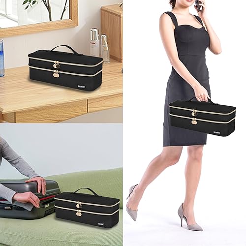 Miniatura 7 de Bolsa de viaje para herramientas para el cabello, funda de transporte con bolsa resistente al calor compatible con Revlon de un solo paso para