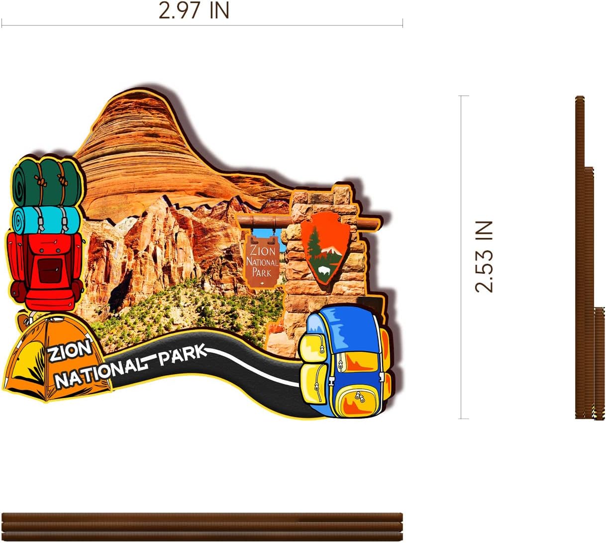 USA Zion National Park Wooden Magnet 3D Fridge Magnets Travel Collectible Souvenirs Decorations Handmade Crafts-2 image 3