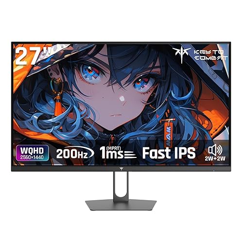 KTC 27����������ߥ󥰥�˥��� WQHD (2560x1440) Fast IPS 200Hz (210OC��ǽ��1ms(MPRT) 131%sRGB HDR400 ��֥롼�饤�� �ե�å����ե꡼ FreeSync & G-Sync�б� PS5�б� HDMI2.0��2 DP1.4��2 VESA 100*100 H27T22C-3