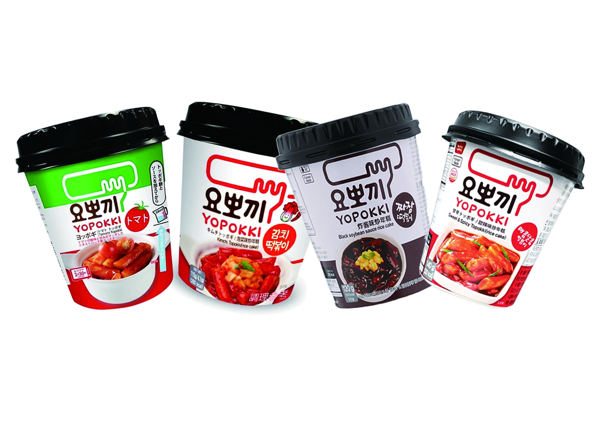 MiFan Tteokbokki Box - Yopokki Cup Pack de Inicio – Gnocchi de Arroz Coreano (4 Unidad, Sabores Mixtos)