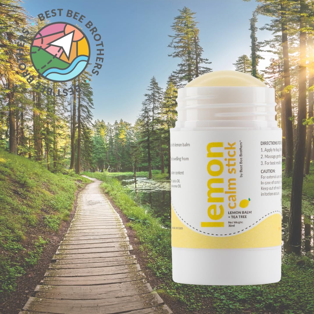 Best Bee Brothers Lemon Calm Stick Bug Bite & Itchy Skin Relief Balm | Lemon Balm, Tea Tree, Fast Relief, Smells Great Works Great, Made in the USA
