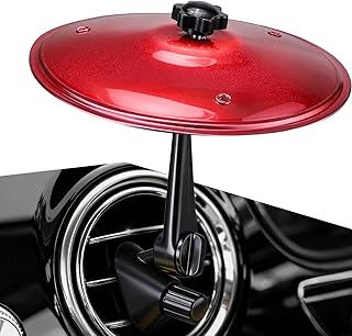 Facmogu Car Crash Cymbal Air Vent, Mini Drum Crash Cymbal for Car, Crisp Metallic Sound Make Driving More Fun for Music Lover, Compact Car Accessory Fit for Most Vehicles, Easy To Installation -Red