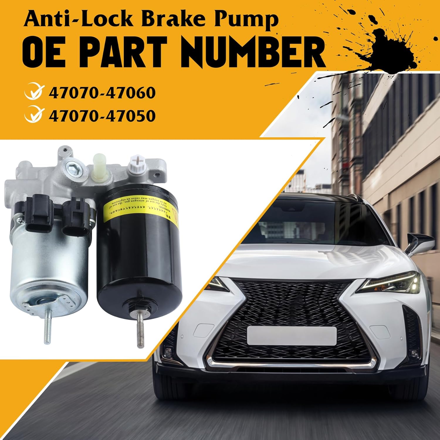 4707047060 4707047050 Brake Booster Pump - ABS Brake Booster Module Pump Compatible with Toyota 2009-2016 Prius 2015-2018 RAV4 2014-2017 Harrier Lexus 2009-2018 HS250H