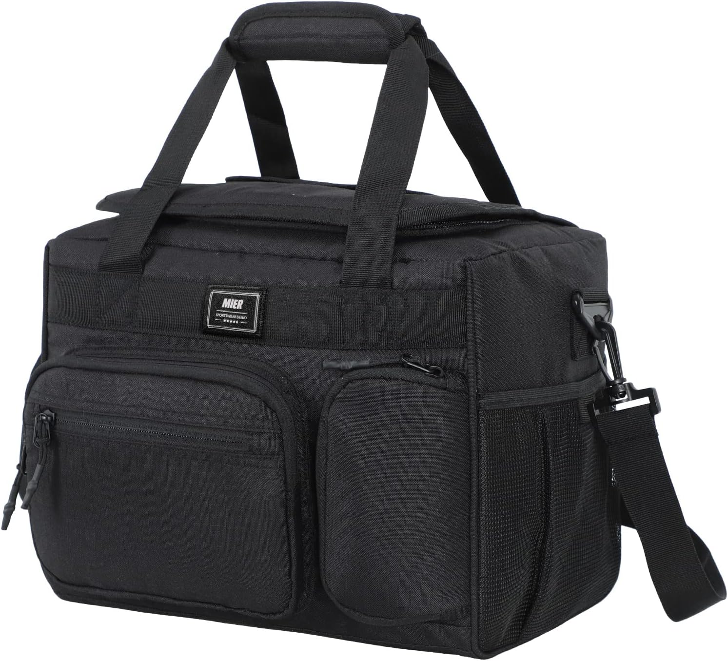 MIER Leakproof Insulated Cooler Lunch Bag for Adult Men Women 30 Can Cooler Bag with Top Flip Lid, 18L, Multiple Pockets (Black-No Luggage Strap) Black 30 Can