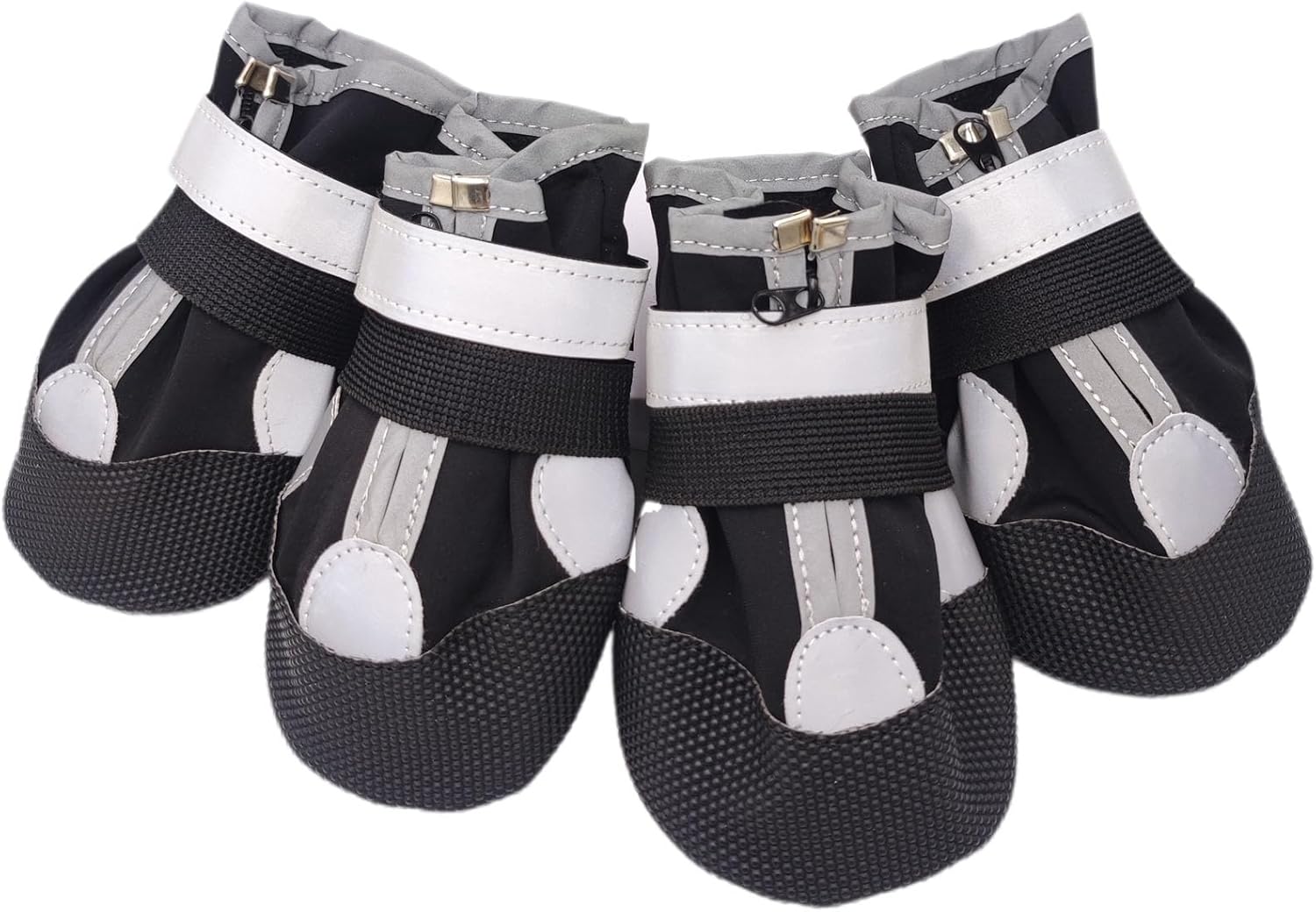 (4 Pack) Dog Shoes for Large Dogs, Medium Dog Boots & Paw Protectors for Winter Snowy Day, Summer Hot Pavement, Outdoor Walking, Indoor Hardfloors Anti Slip Sole (Black, S: 1.96″x2.16″(W*L))