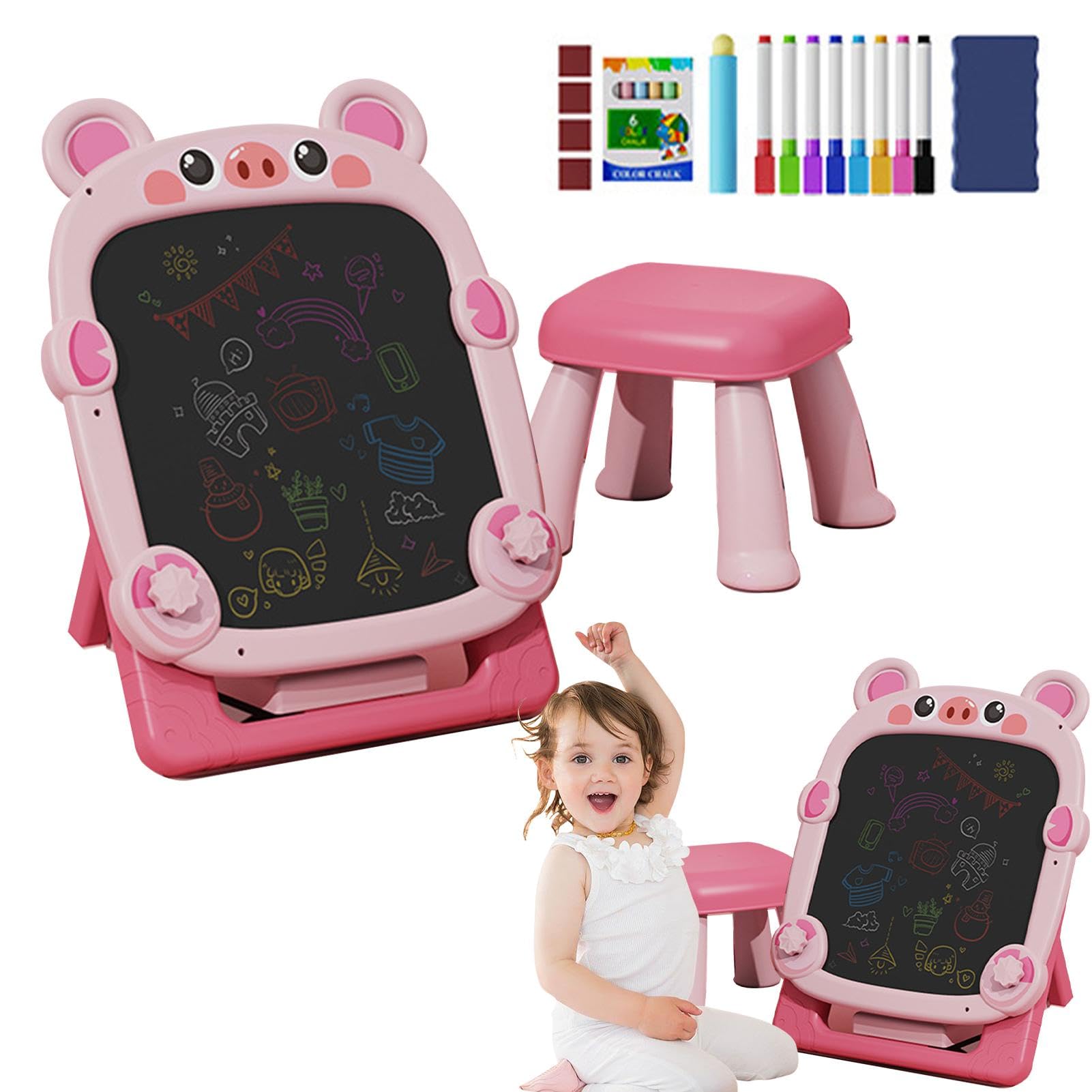 Magnetische Zeichentafel Kreidetafel Whiteboard Doppelseitig | Magnetisch Malzubehör Kinder Kunstspielzeug pädagogisches Vorschullernen kreative