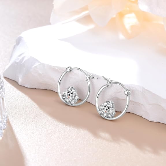 Sterling Silver Dog Earrings