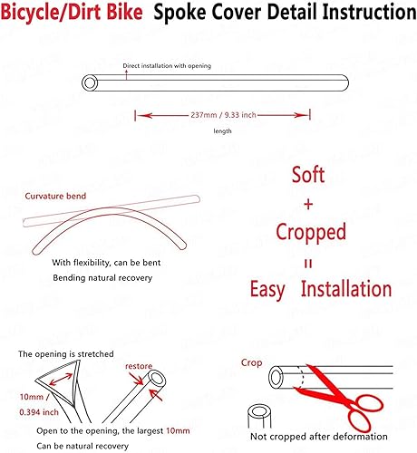 Miniatura 7 de Fundas para radios: protector de llantas de 8 a 21 pulgadas y decoración para motocross Bicicletas Silla de ruedas Motocicleta - 72 piezas