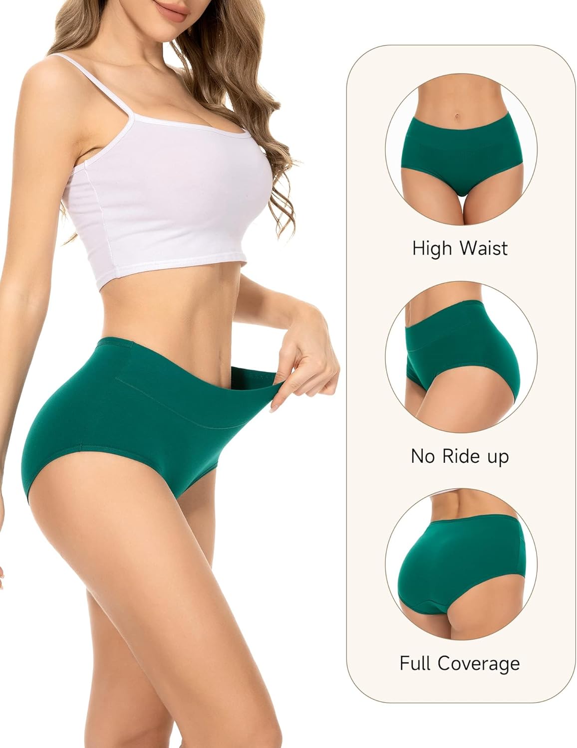 Benirap Womens Underwear Soft Cotton Hipster Panties Breathable Briefs 5 or 6 Pack - Image 7