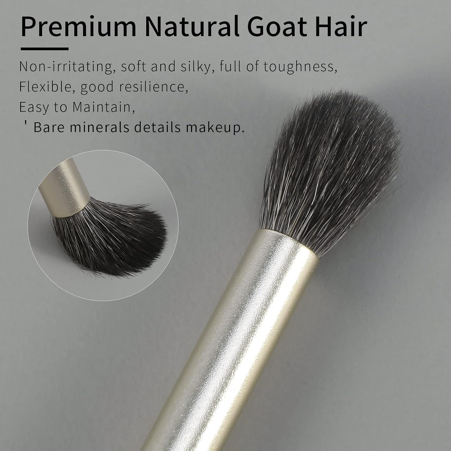 ENZO KEN Natural Goat Hair Eye Shadow Brush, Large Blending Eyeshadow Brush, Eye Shadow Blending Brushes, Small Nose Contour Brush, Smudge Eye Brushes, Eyeshadow Blending Brush, Single Makeup Brush.