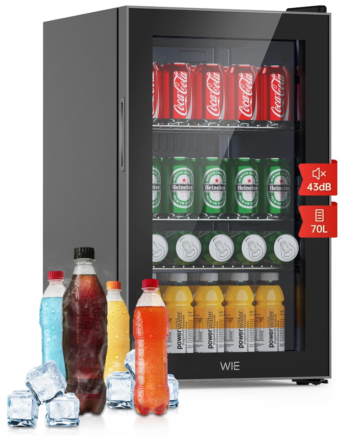 mini frigorifero drink con regolazione temperatura e scaffali rimosciibili