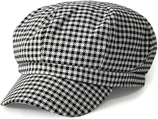 Locomo Women Newsboy Cap Check Houndstooth Tartan Plaid Pattern