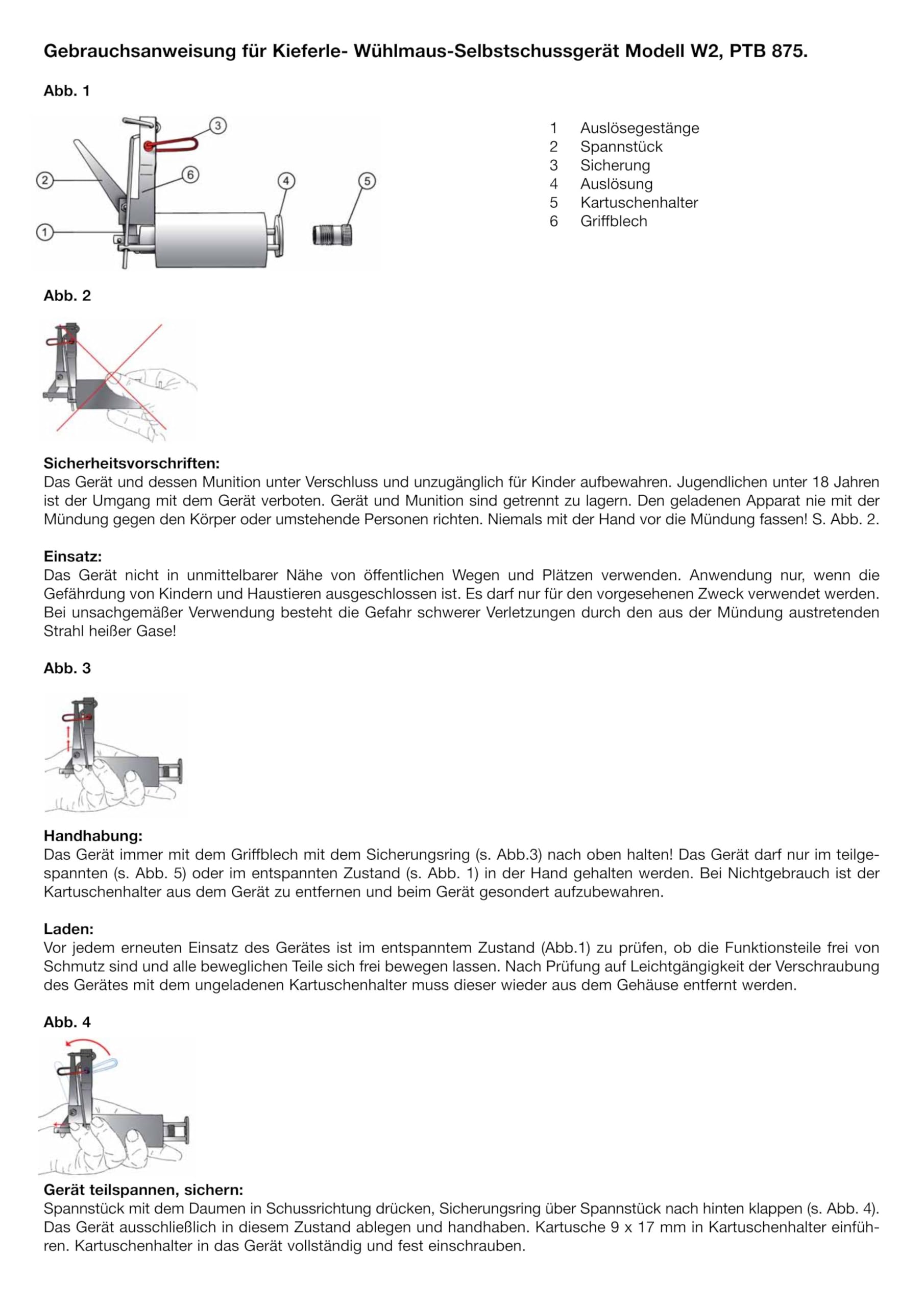Orig Selbstschuss W2, Sicherheitskorb und Selbstschusshalter