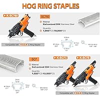 Vista 7 de SC760 - Grapas de anillo C calibre 16, corona interior de 1/2 pulgada, corona exterior de 5/8 pulgadas, anillos C, anillos de cerdo de acero
